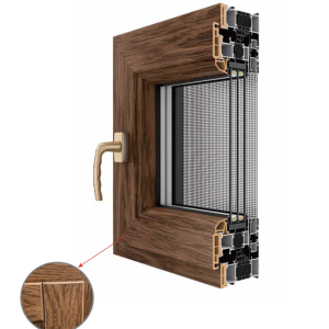 90- Series Integrated Screen Premium Aluminum- Clad Wood Window 90 系列集成式屏幕高级铝包木窗