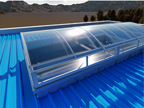 Round arch with open-type lighting and ventilation window