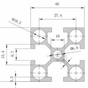 4040 Reinforced Industrial Aluminum Profile 4040