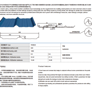 RS820 Concealed Roof Panel System RS820 隐藏式屋面板系统